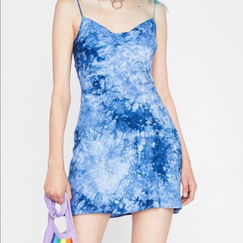 Tie dye slip dress